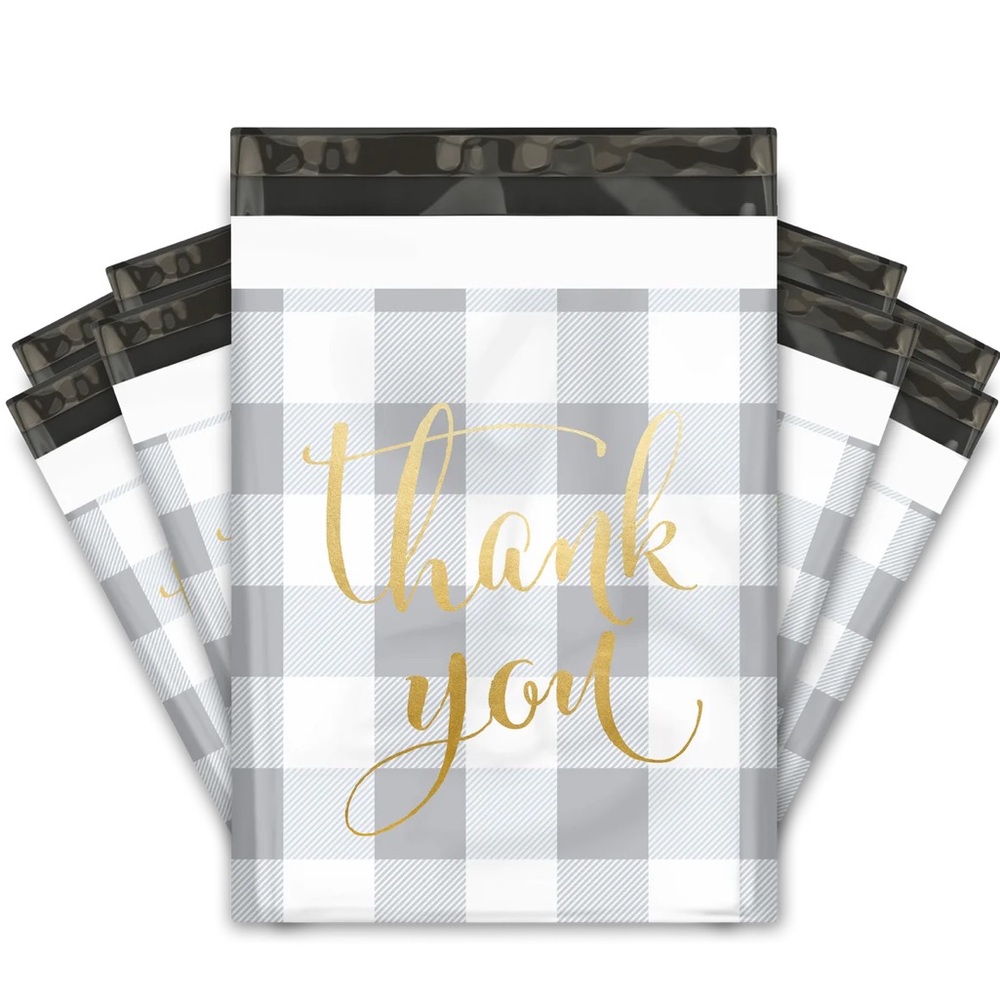 Buffalo Check Thank You Poly Mailers 10x13 Pack of 25 - Picture 2 of 5